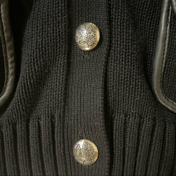 Lauren Ralph Lauren Black Button Down Cardigan Sweater / Size L - Picture 3 of 7
